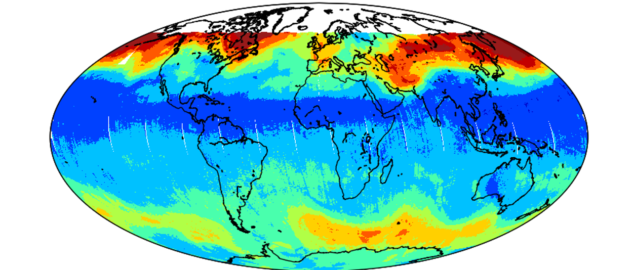 OMI Ozone (DOAS) Total Column for the whole world on January 2006