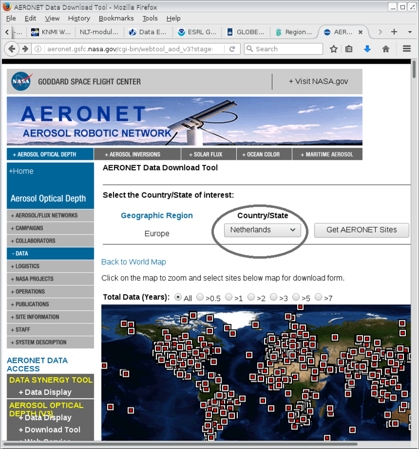 Aeronet data download #2