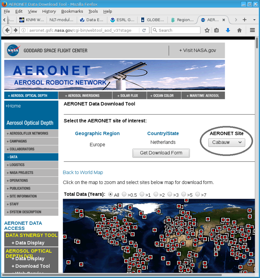Aeronet data download #3