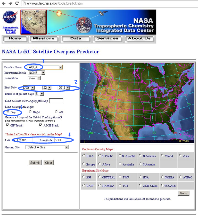 NASA Satellite Overpass Predictor