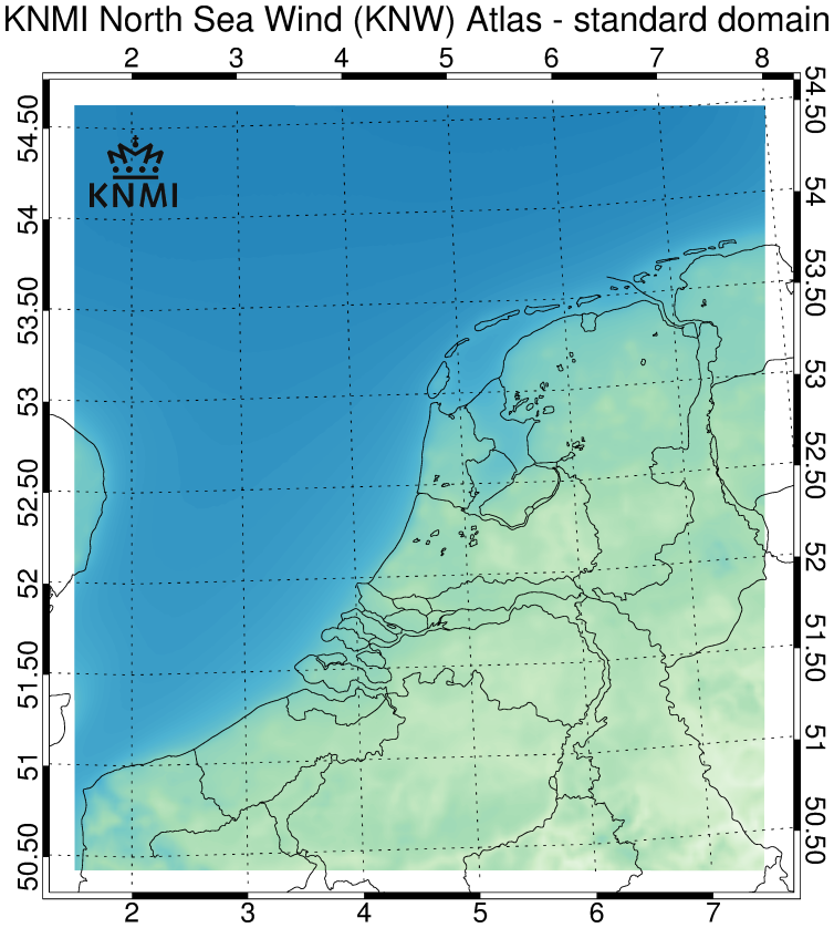 KNMI North Sea Wind Atlas - standard domain